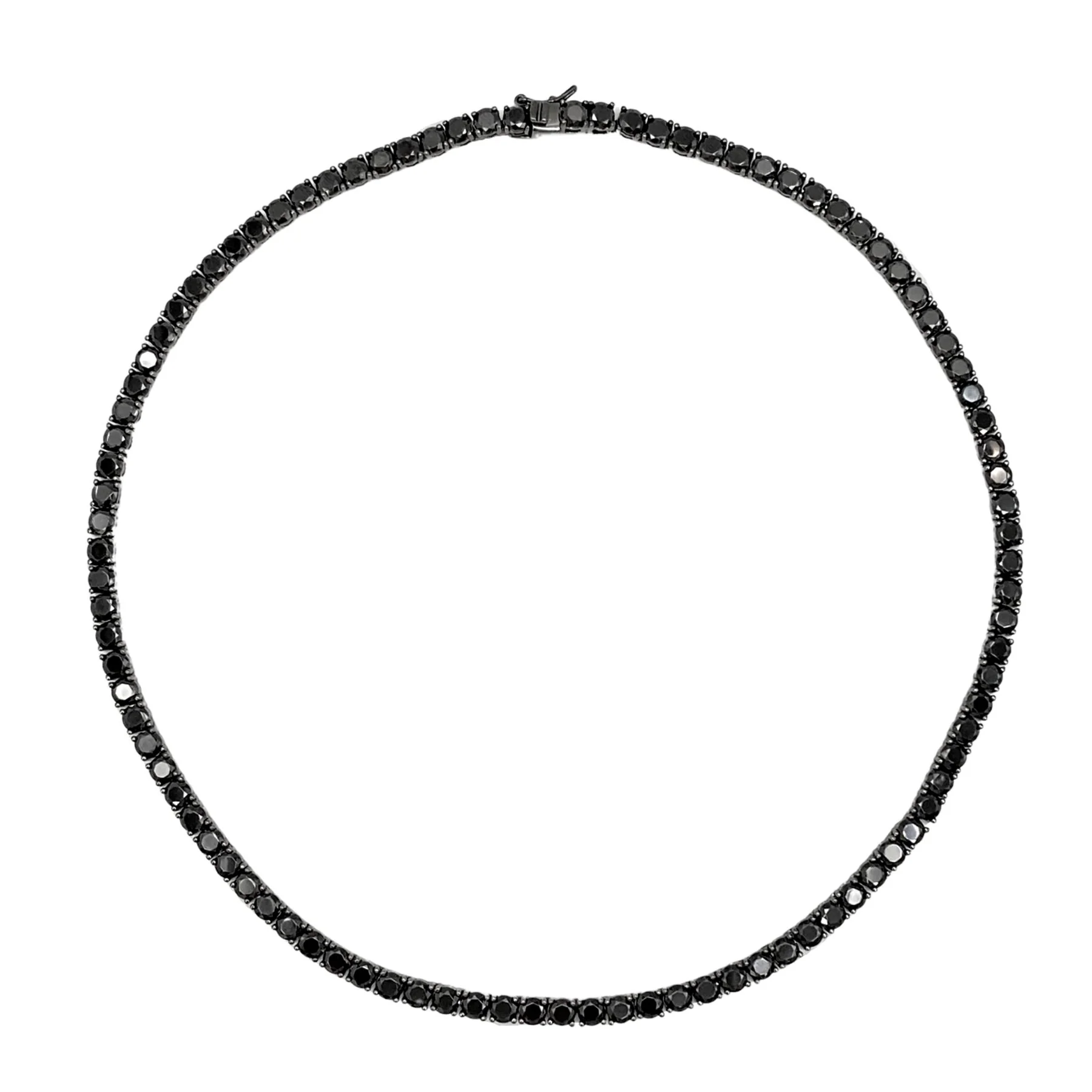 Colier Dama Argint 925 Tennis negru 40cm cristale 4mm